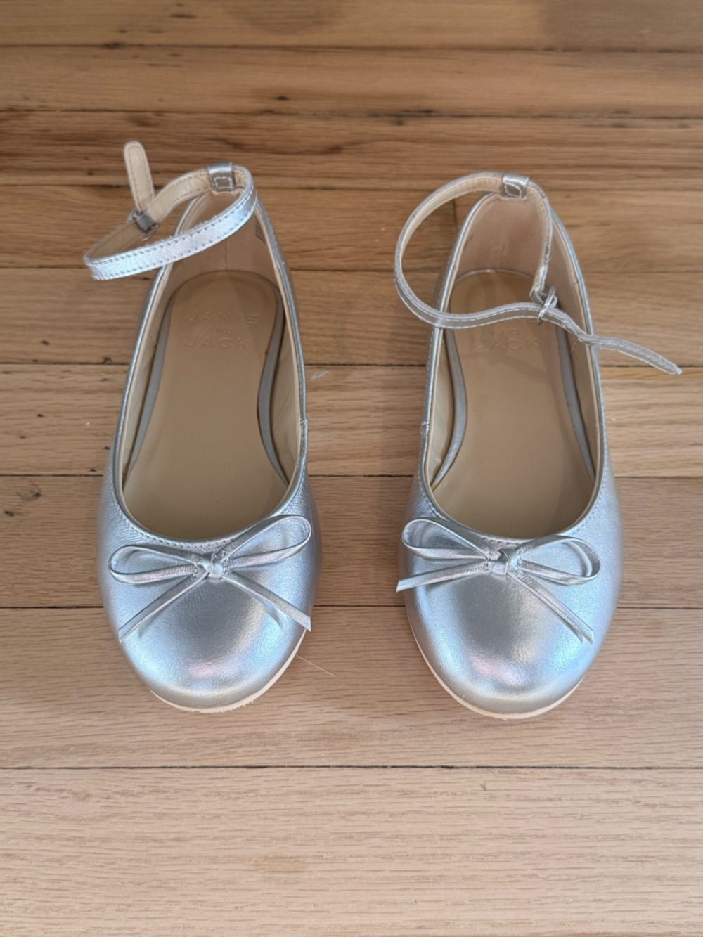 Janie and Jack Silver Girls' Ankle-Strap Ballet Flats
